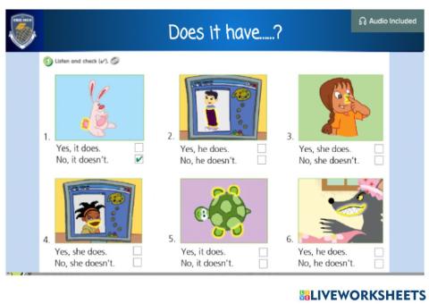 Listening- does it have...?