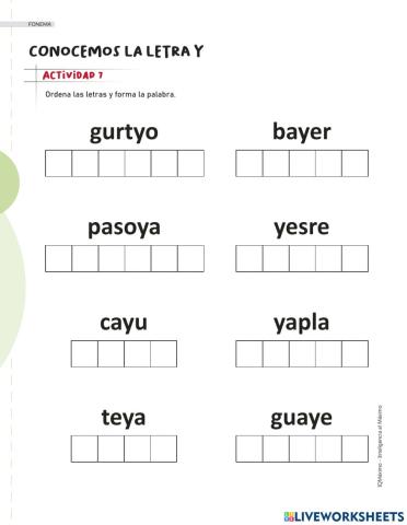 Actividad 7 letra y
