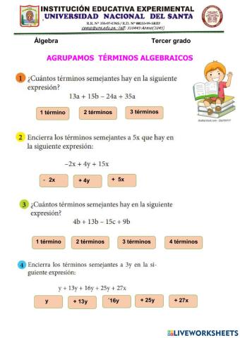 Agrupampos términos semejantes