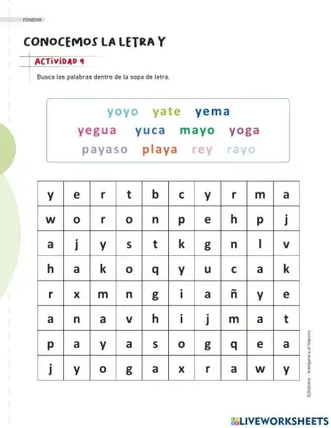 Actividad 9 letra y