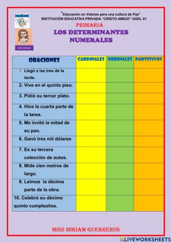 Determinantes numerales