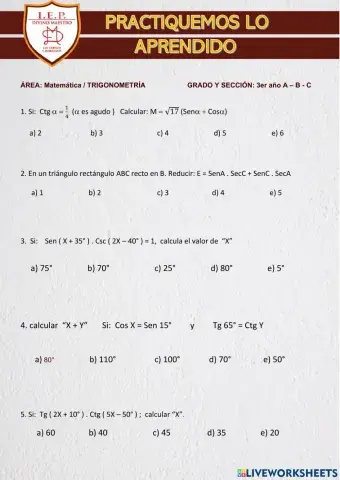 Razones Trigonométricas de ángulos agudos