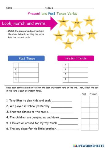 Present and Past Tense Verbs - Grammar