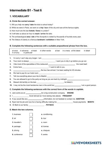 Intermediate B1 - Test 6
