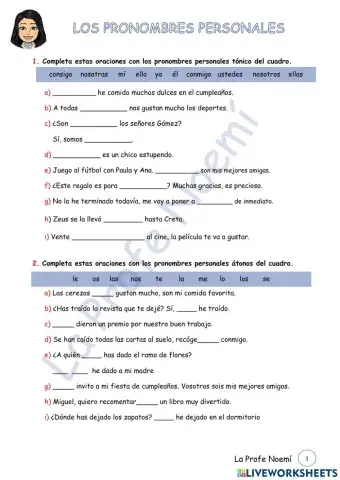 Pronombres personales