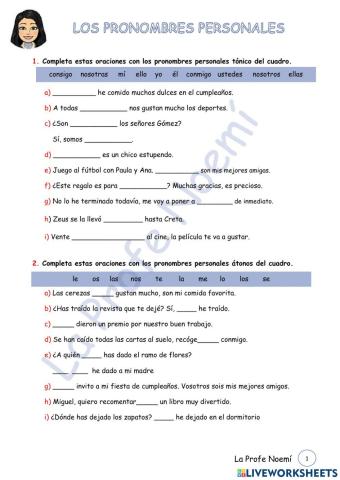Pronombres personales