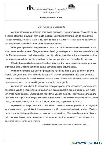 Dois amigos e a Liberdade