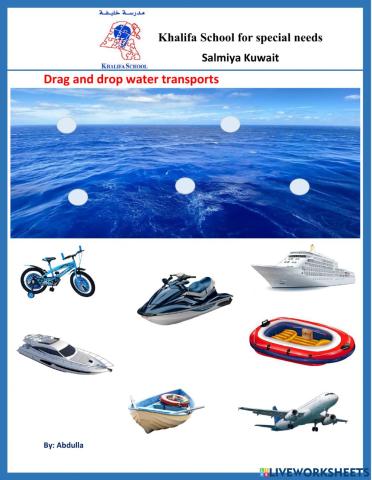 Drag and drop water transports