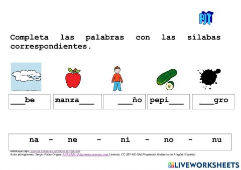 Completa con las sílabas