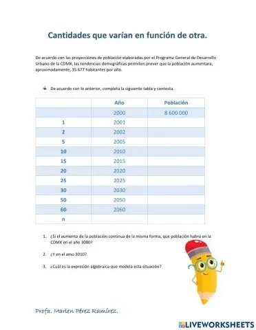 Cantidades que varían