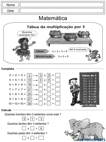 Multiplicação - adição com parcelas iguais