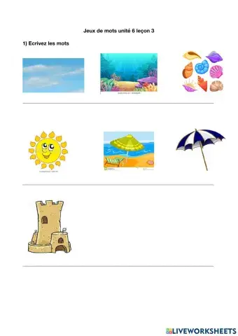 Jeux de mots 1 unité 6 leçon 3