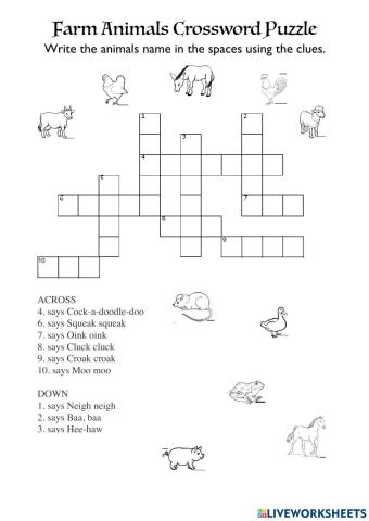 Farm animals names and sounds