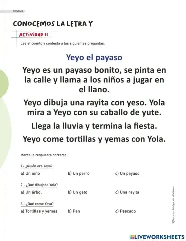 Actividad 11 letra Y