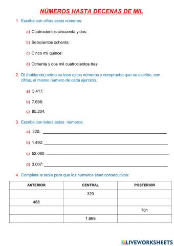 Números hasta decenas de mil