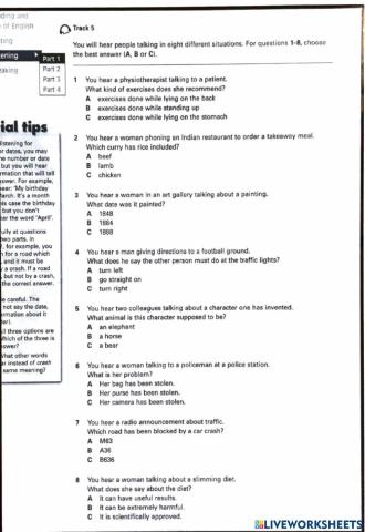 FCE Exam Essentials listening T2 pt 1& 2