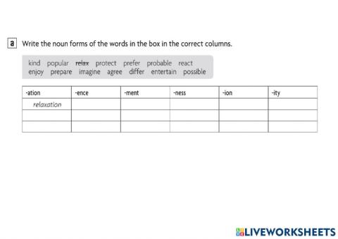 Suffixes unit 7 English in Mind 3
