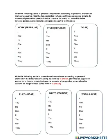 Present simple and continuous