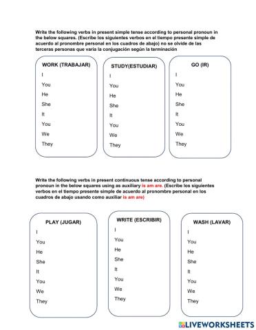 Present simple and continuous