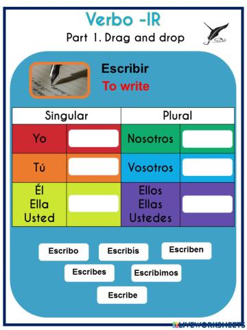 Escribir Verb-Ir