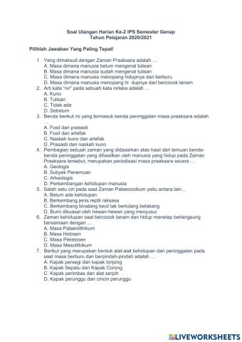 Ulangan Harian IPS Ke-2