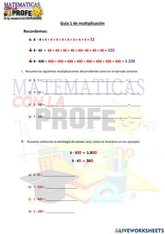 Multiplicación anexar 0