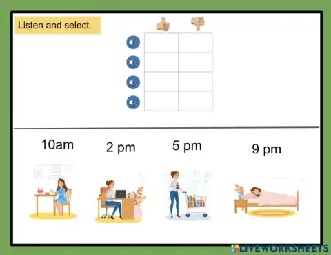 Daily routine- listen and select 2