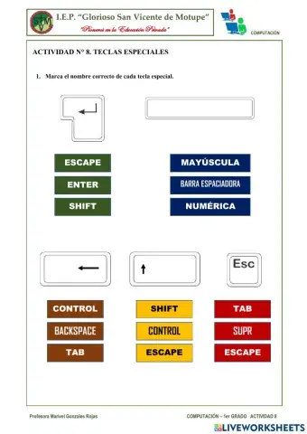 Actividad 8. Teclas Especiales