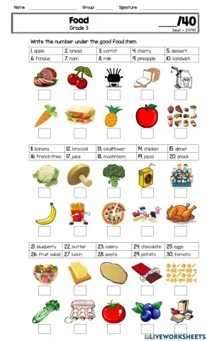 Food - Test Grade 3