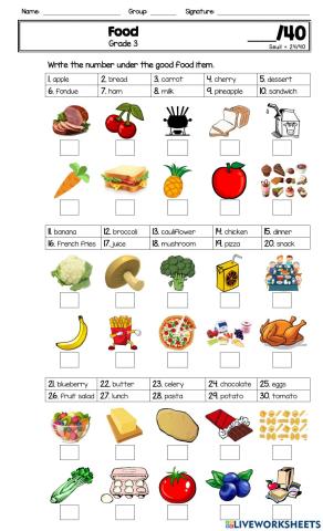 Food - Test Grade 3