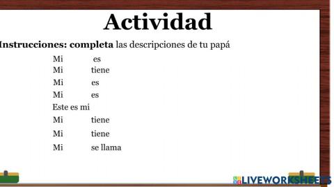 Párrafo persona de la familia