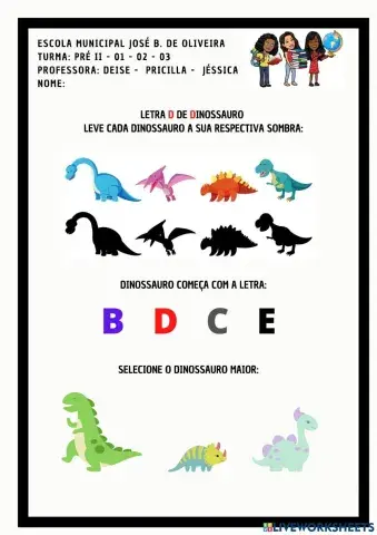 Letra d de dinossauro