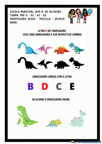 Letra d de dinossauro