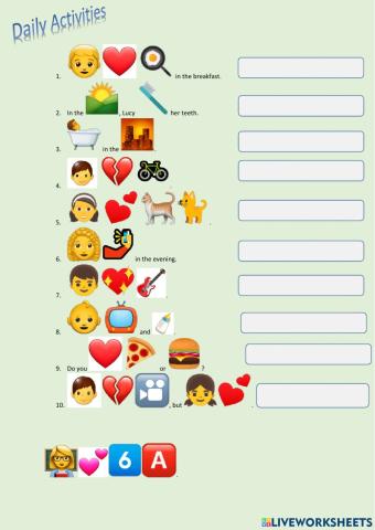 Sentences with Emojis