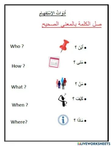 Question words - أدوات الاتستفهام