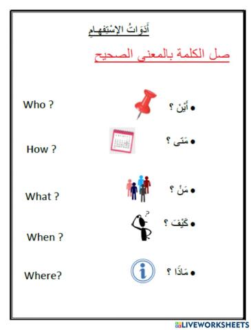 Question words - أدوات الاتستفهام