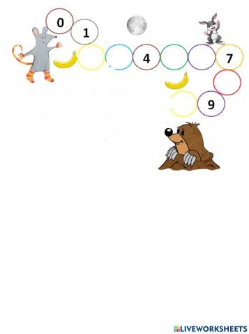 Completa la serie del 1 al 10 junto a los personajes del cuento -El ratón que se comió la Luna-