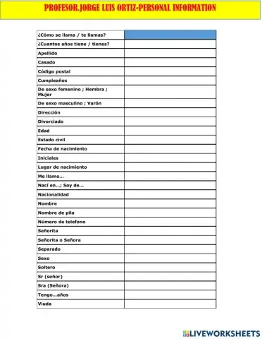 Personal information