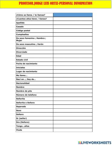 Personal information