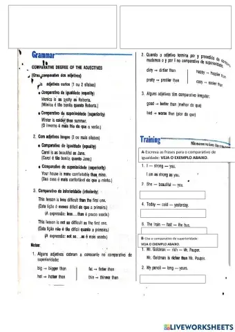 Camparative degree of the adjectives