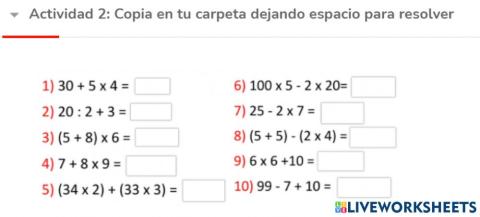 Cálculos combinados