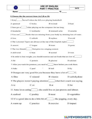 Use of English - Part 7 Practice