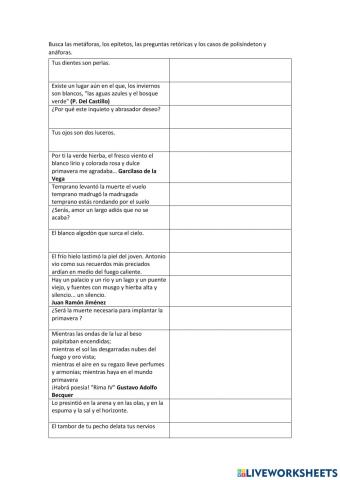 Lenguaje literario aliteración, comparación, personificación e hipérbole