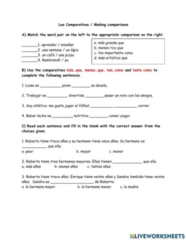 Las comparativas
