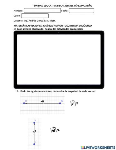 Vectores gráfica y Módulo