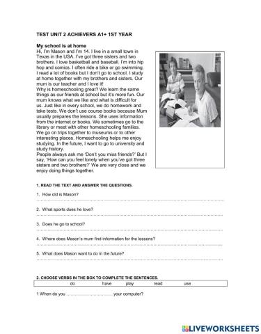 Test unit2 Achievers A1+