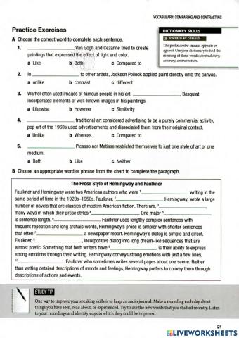 Comparing and contrast