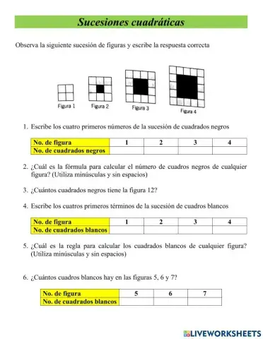 Sucesiones cuadráticas