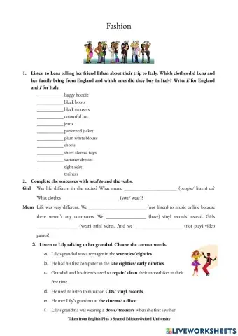 Fashion and used to. Review