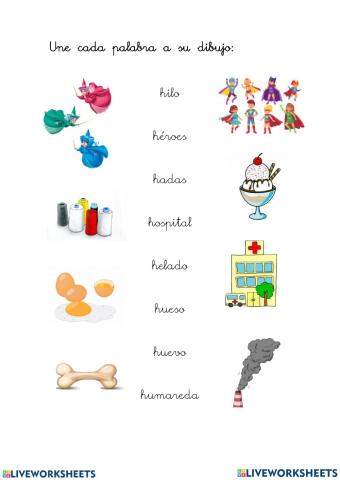 Palabras con letra h